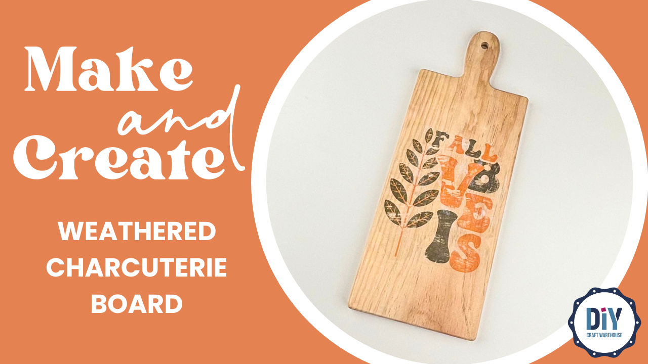 Create stunning crafts with DIY Rustic Charcuterie Board At Home. Available now at DIY Craft Warehouse.