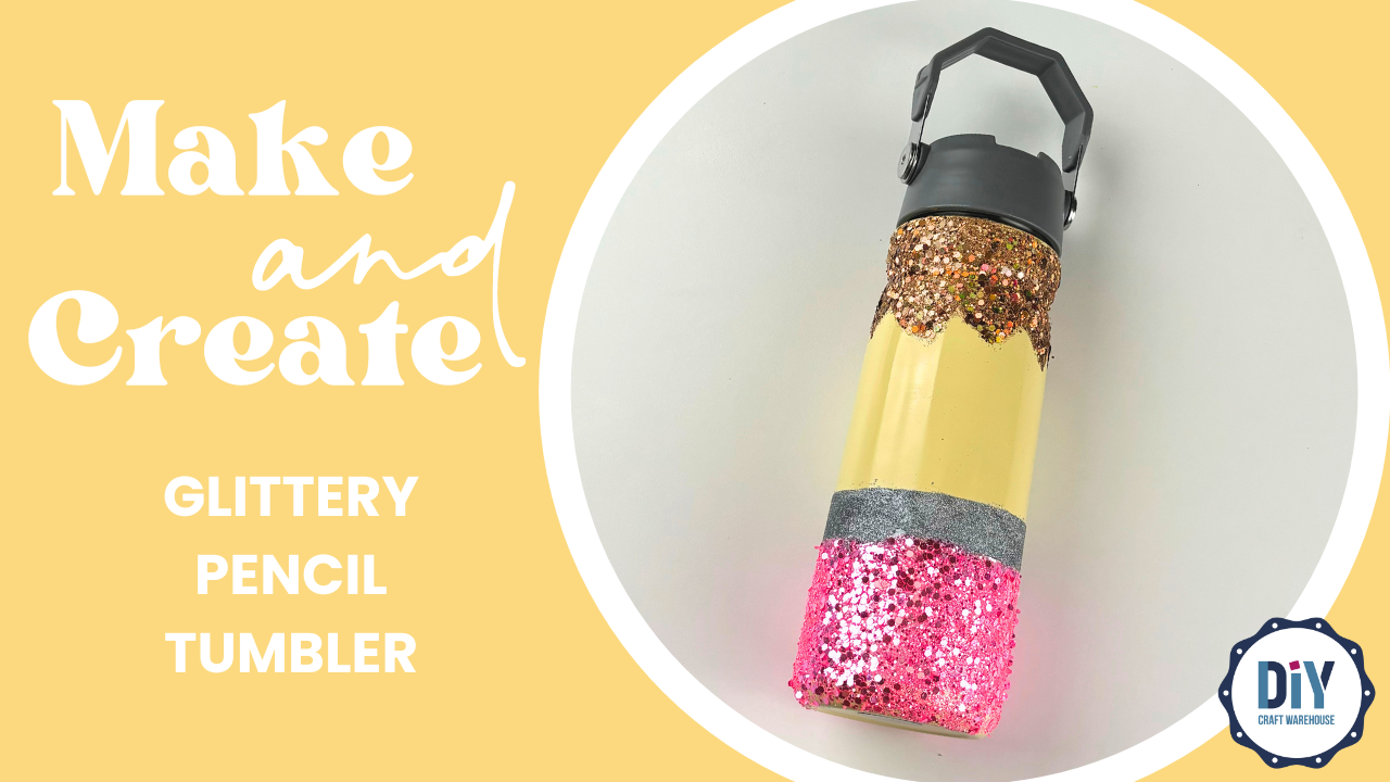 Make & Create Glittery Pencil Flip Straw Tumbler