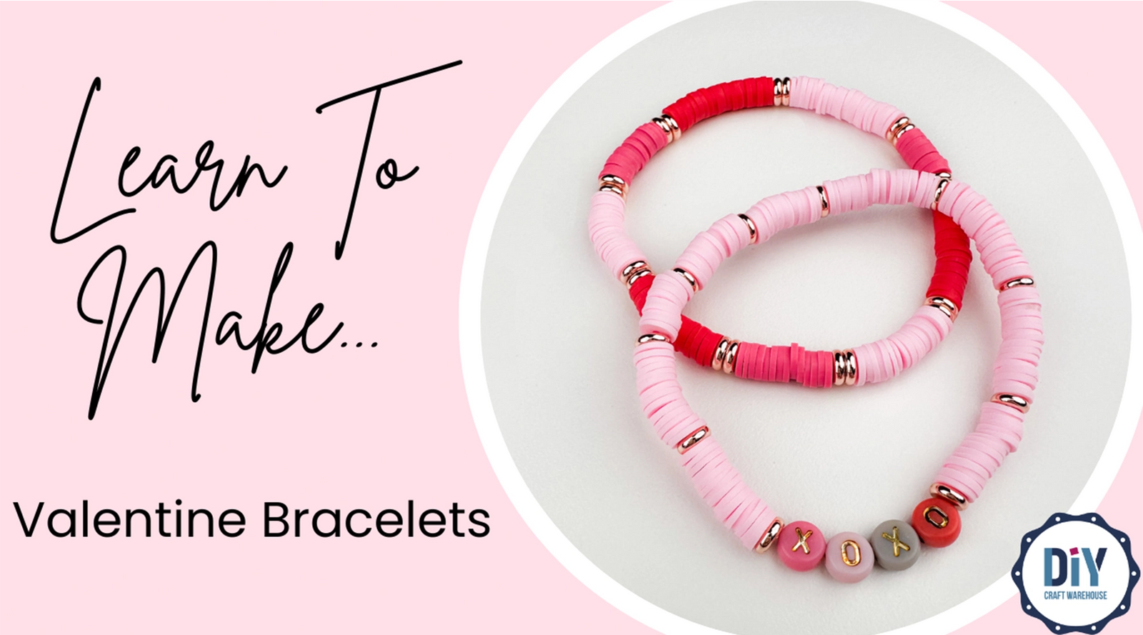 How to Make Pink Valentine Heishi Bead Bracelets