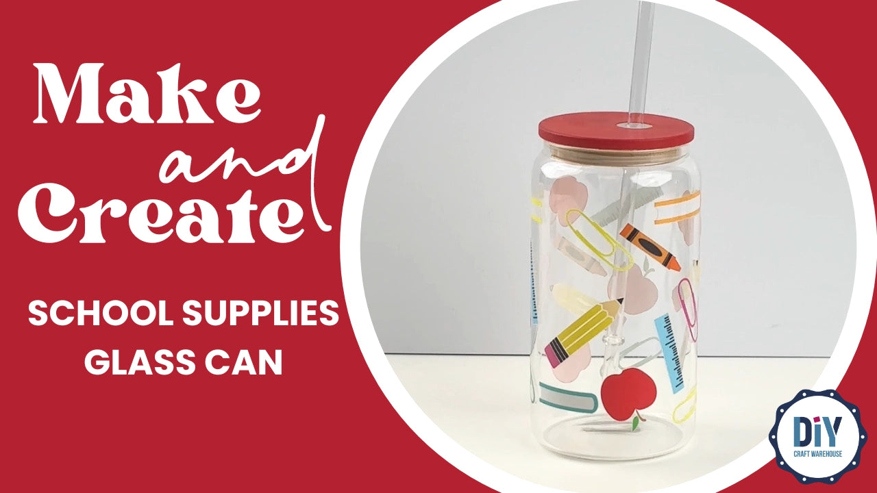 Make and Create School Supplies Glass Can