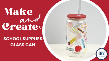 Make and Create School Supplies Glass Can