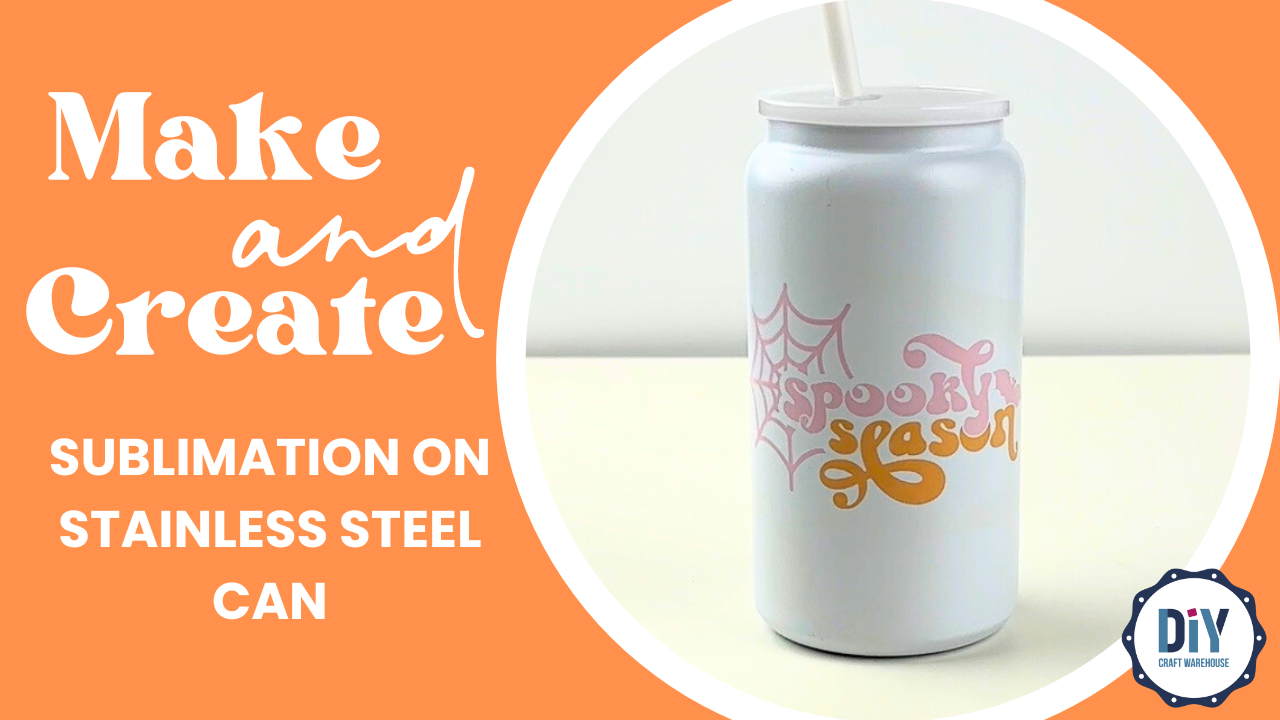 Transform ideas into crafts with Spooky Sublimation on Stainless Steel Can. Available now at DIY Craft Warehouse.