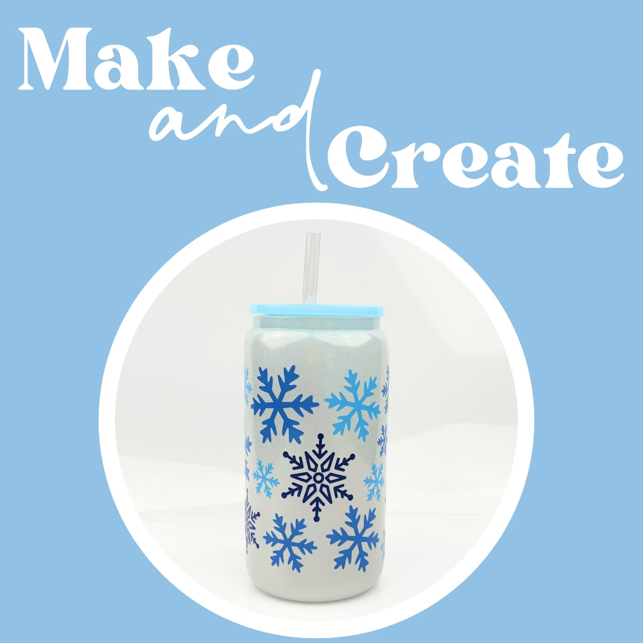 Snowflake Can Cup in action for custom creations. Available now at DIY Craft Warehouse.