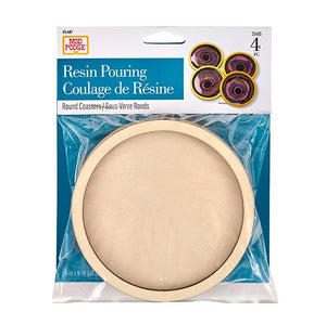 round wood coaster set