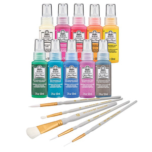 FolkArt Murano Glass Paint & Brush Set