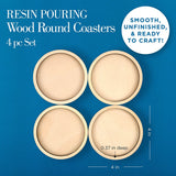 Round Wood Coaster Set