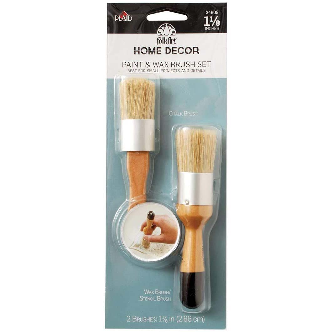 FolkArt Home Decor Brushes - Chalk & Wax Brush Set