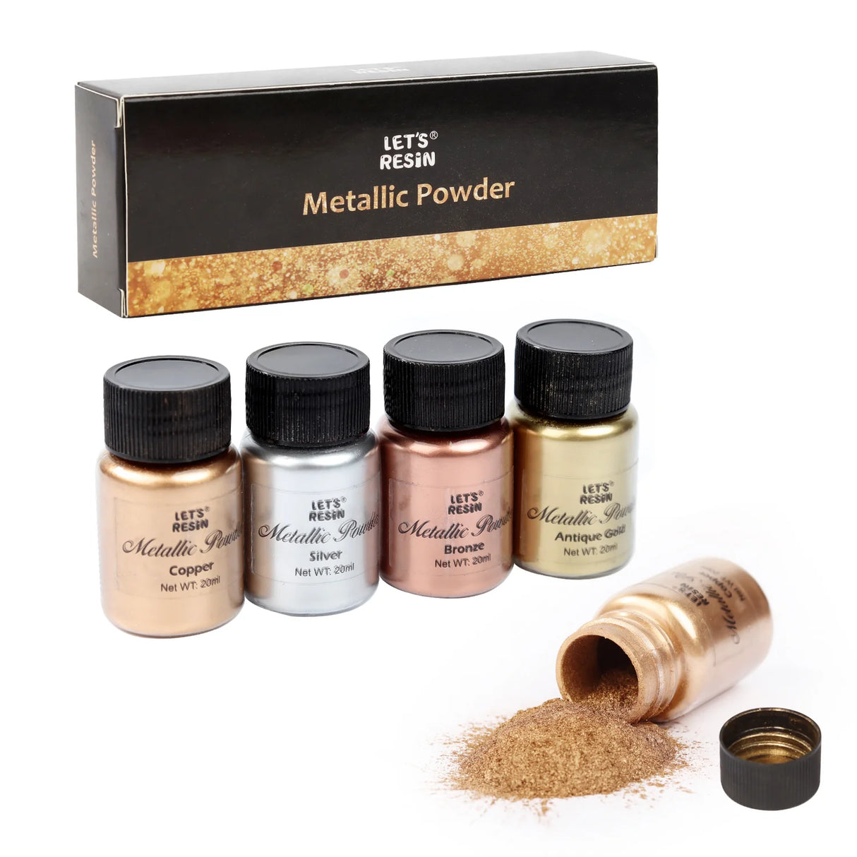 Let's Resin Metallic Mica Powder - 5 Jar Set