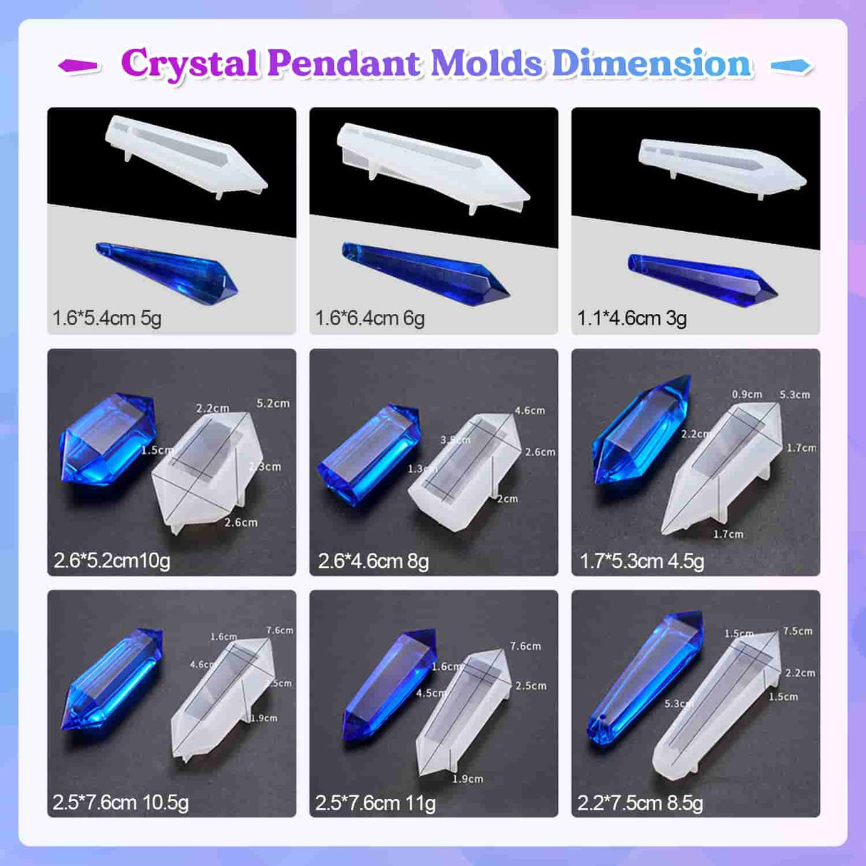 resin silicone mold pendulum crystal