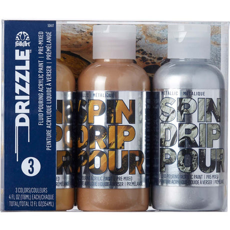 drizzle pouring acrylic paint mad metallics set