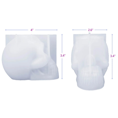 resin silicone mold skull large