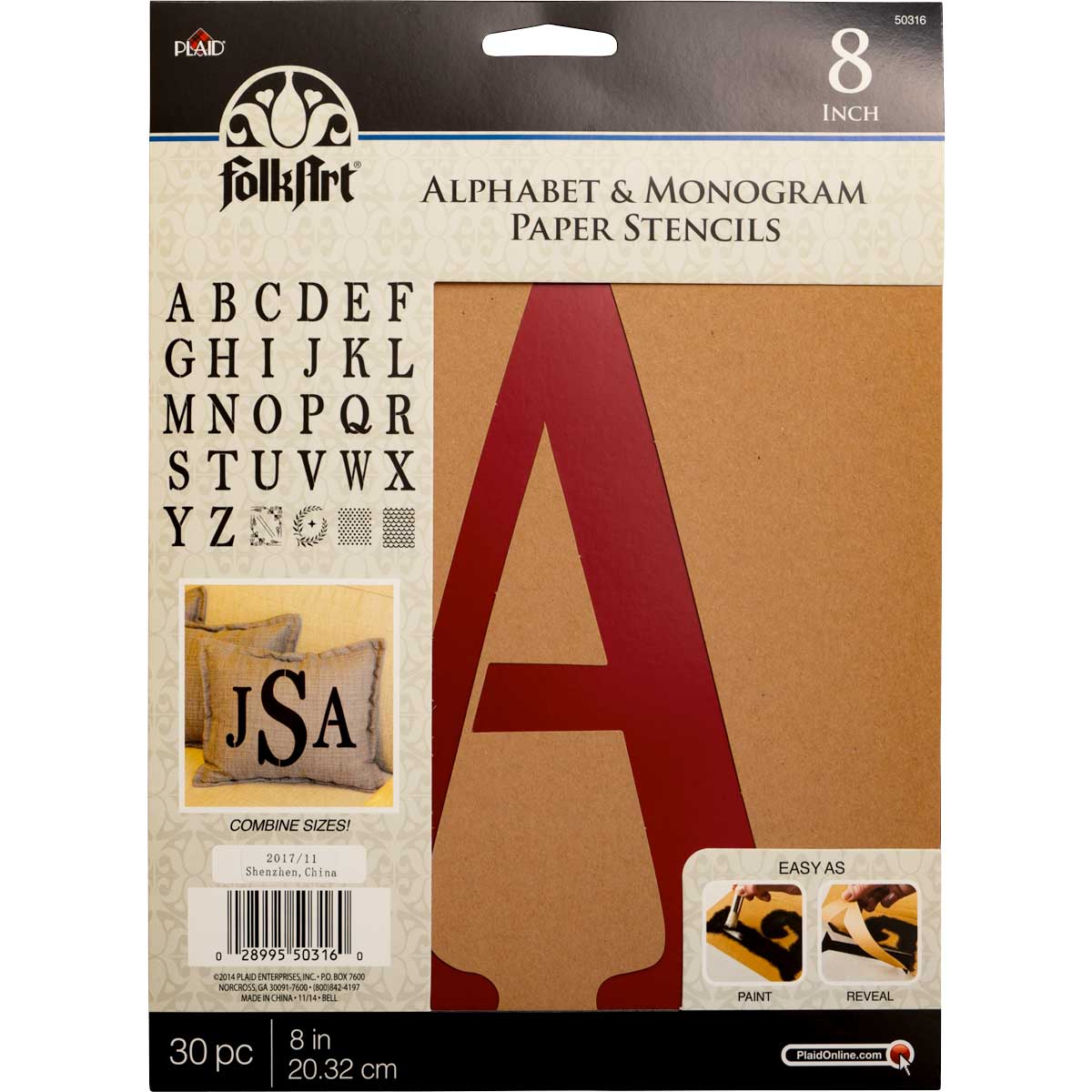 FolkArt Alphabet Paper Stencil 8" - Serif Letters