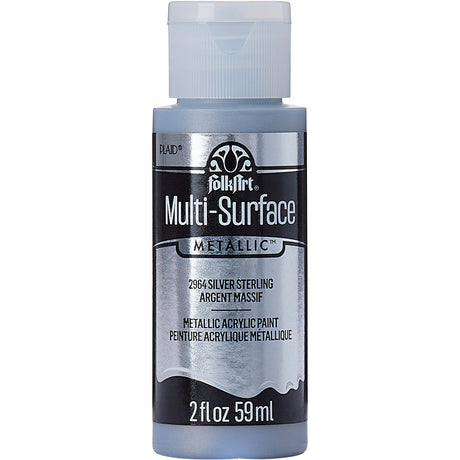 multi surface acrylic paint metallic sterling silver