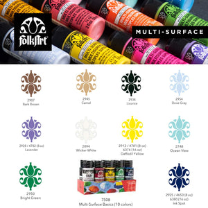 multi surface acrylic paint basic set