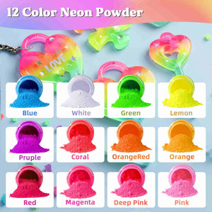 lets resin neon pigment powder 12 jar set