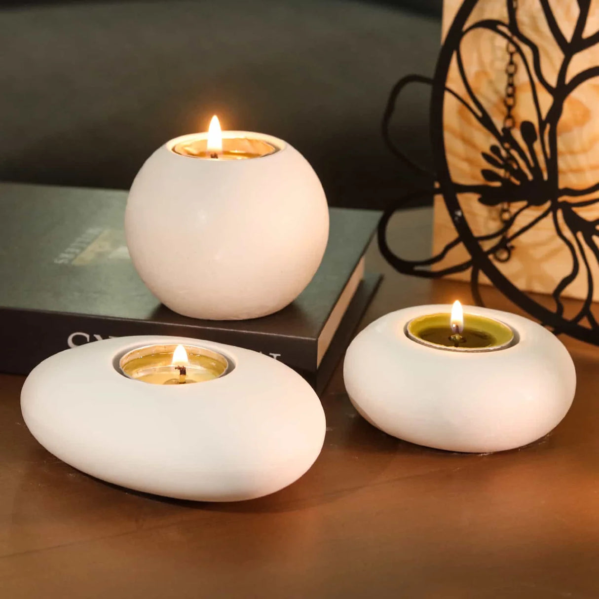 resin silicone mold tealight candle holders