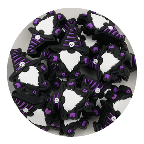 silicone focal bead gnome purple