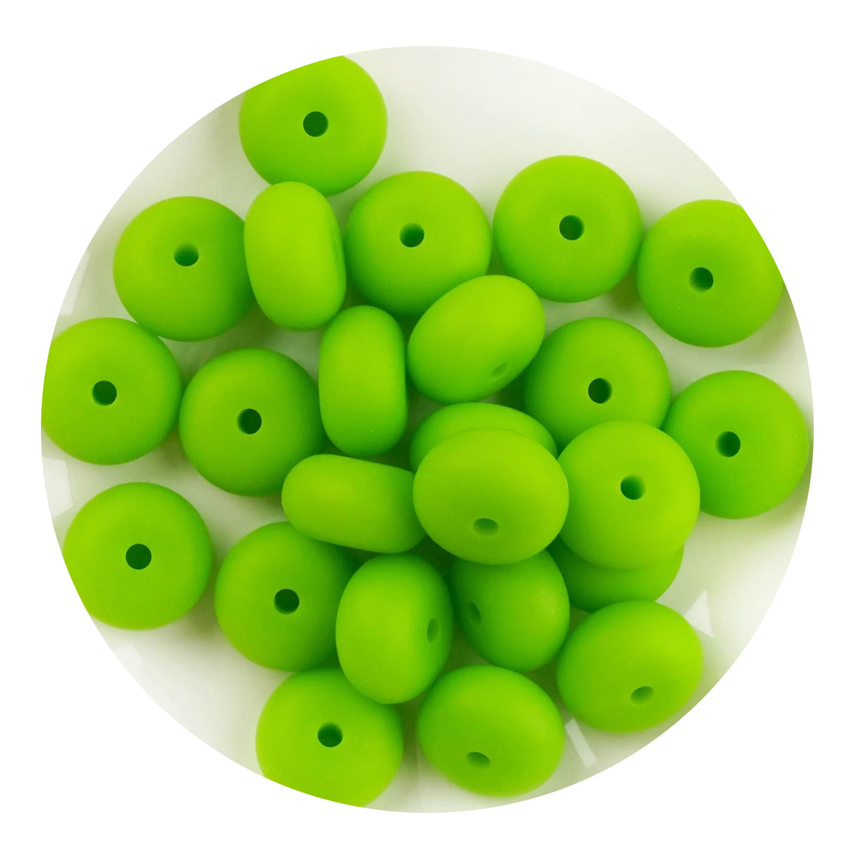 Silicone Bead Abacus Disc - Chartreuse