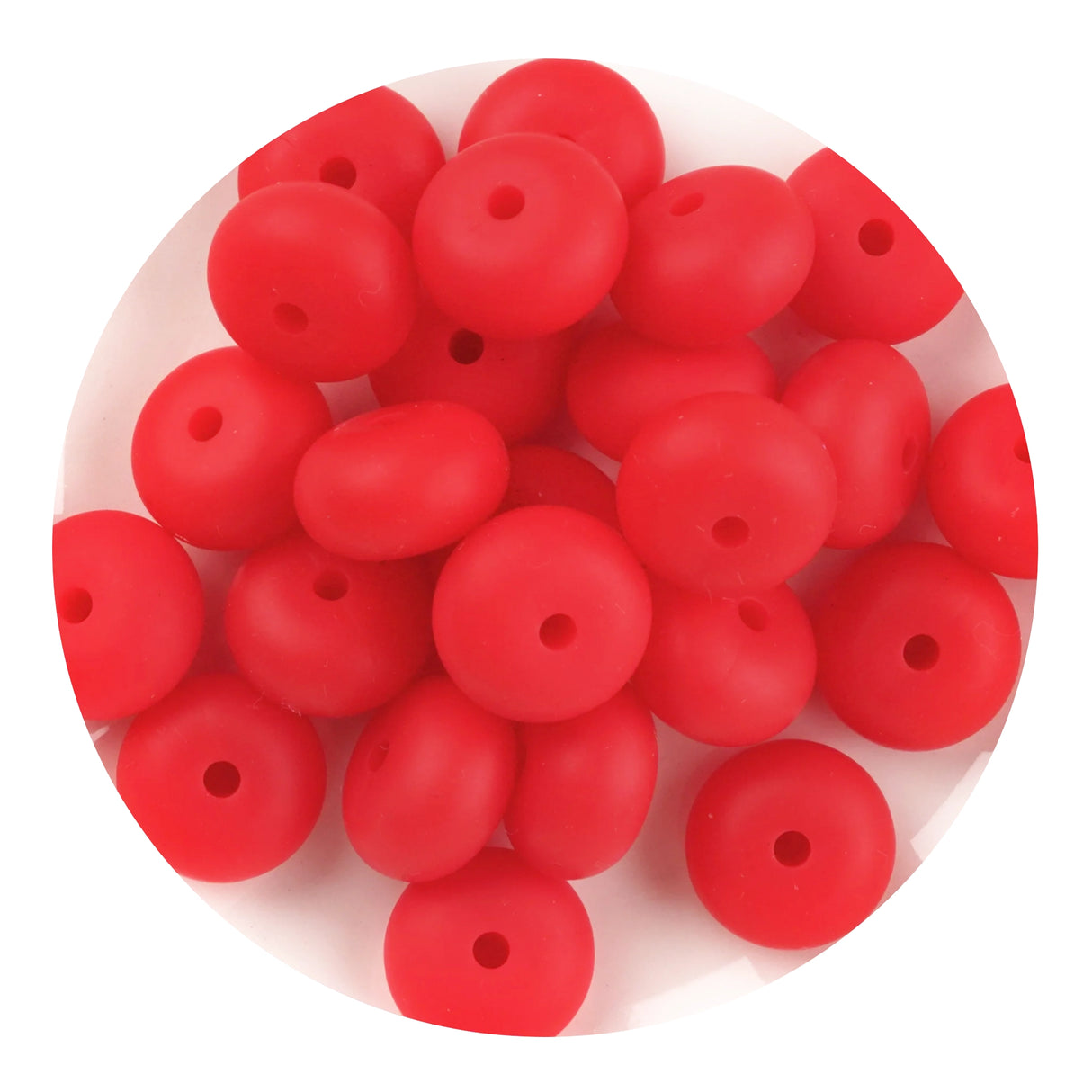 Silicone Bead Abacus Disc - Strawberry Red