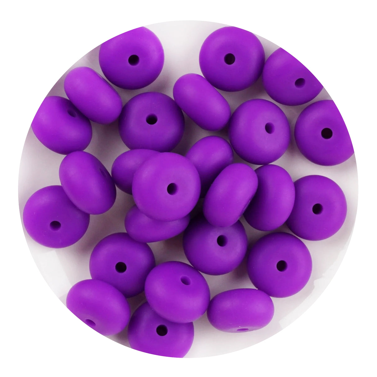 Silicone Bead Abacus Disc - Dark Purple