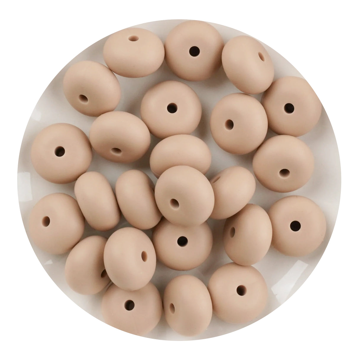 Silicone Bead Abacus Disc - Oatmeal