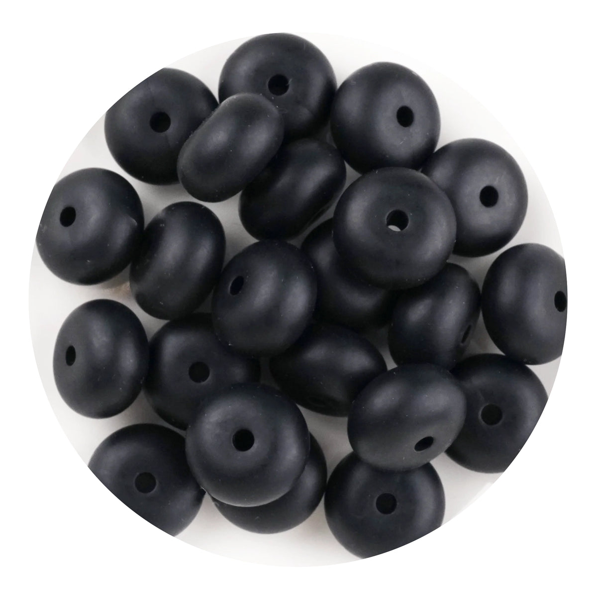 Silicone Bead Abacus Disc Smokey Black DIY Craft Warehouse