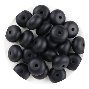 Silicone Bead Abacus Disc - Smokey Black