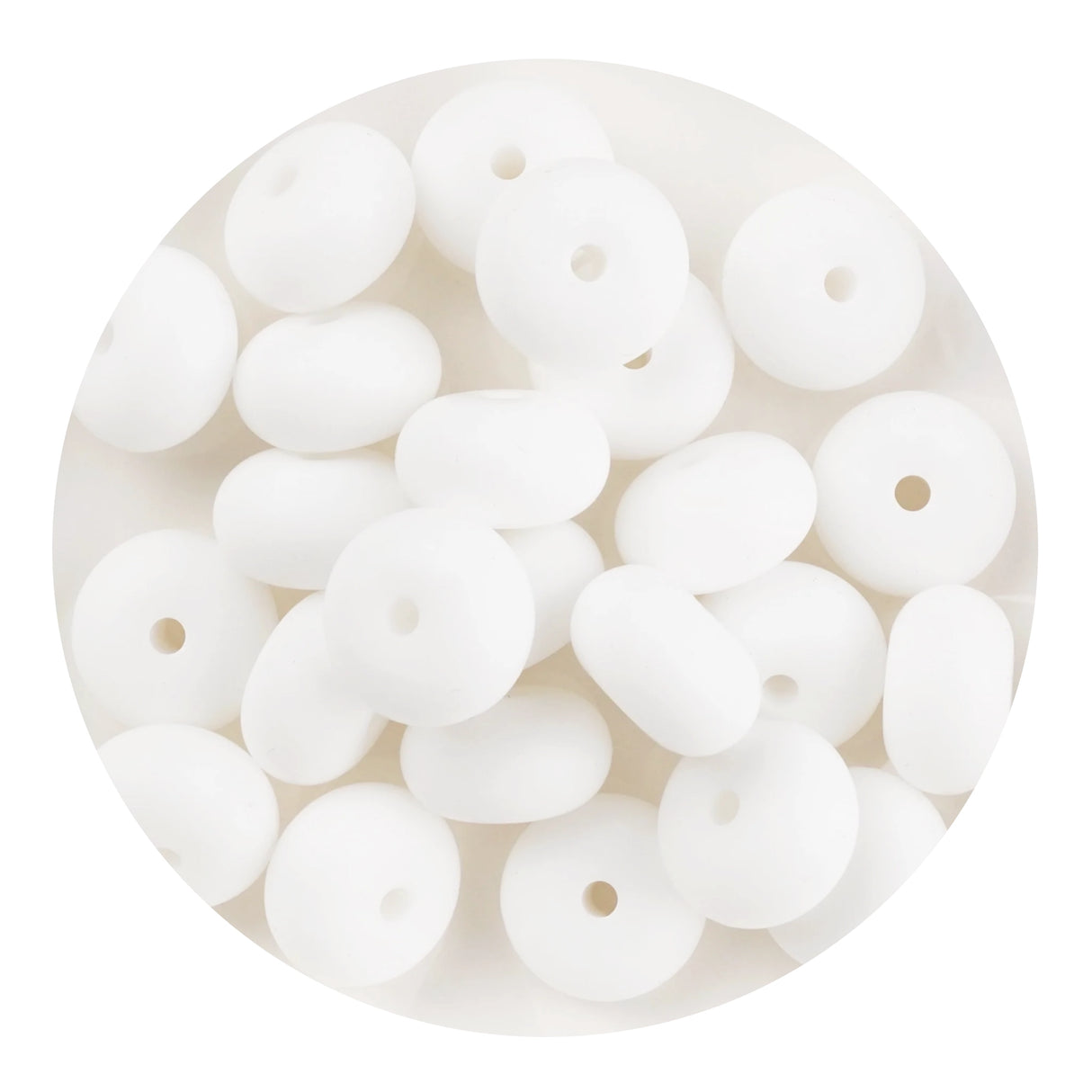 Silicone Bead Abacus Disc - Snow