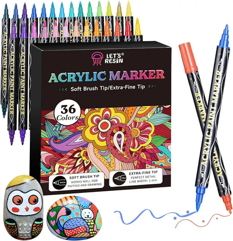 Resin Acrylic Paint Markers - 36 Colors