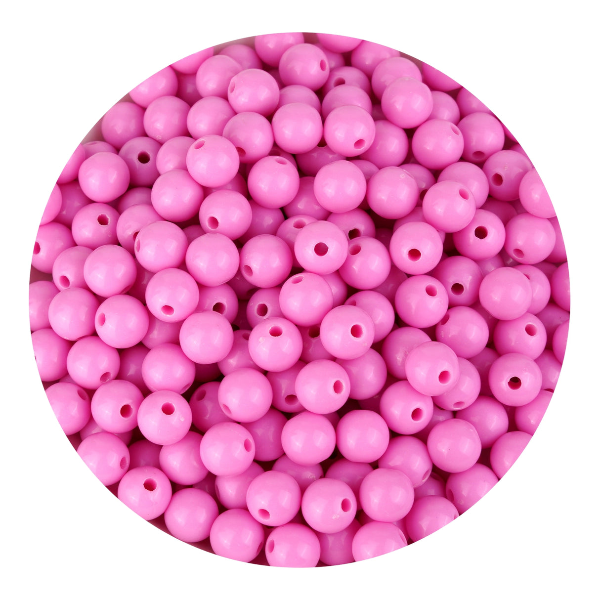 Acrylic Round String Beads - Light Pink