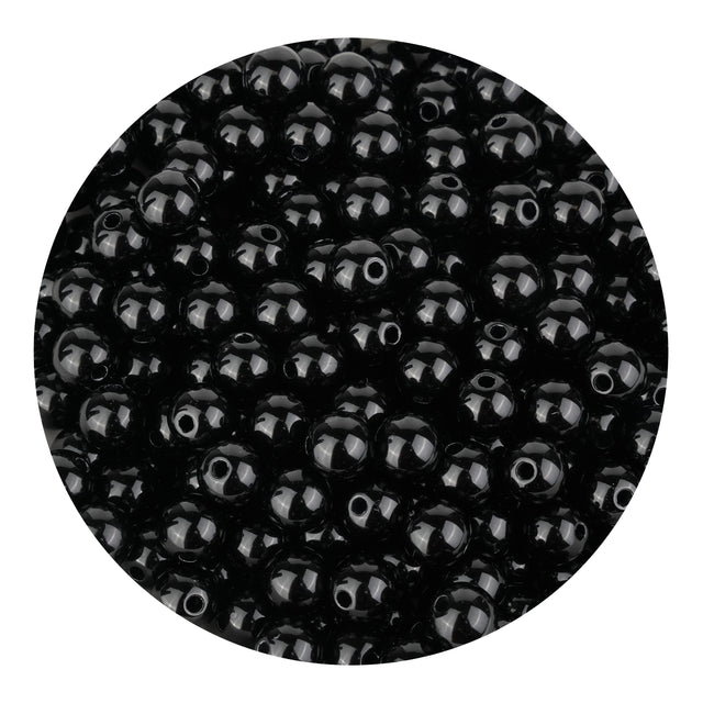 acrylic round string beads black