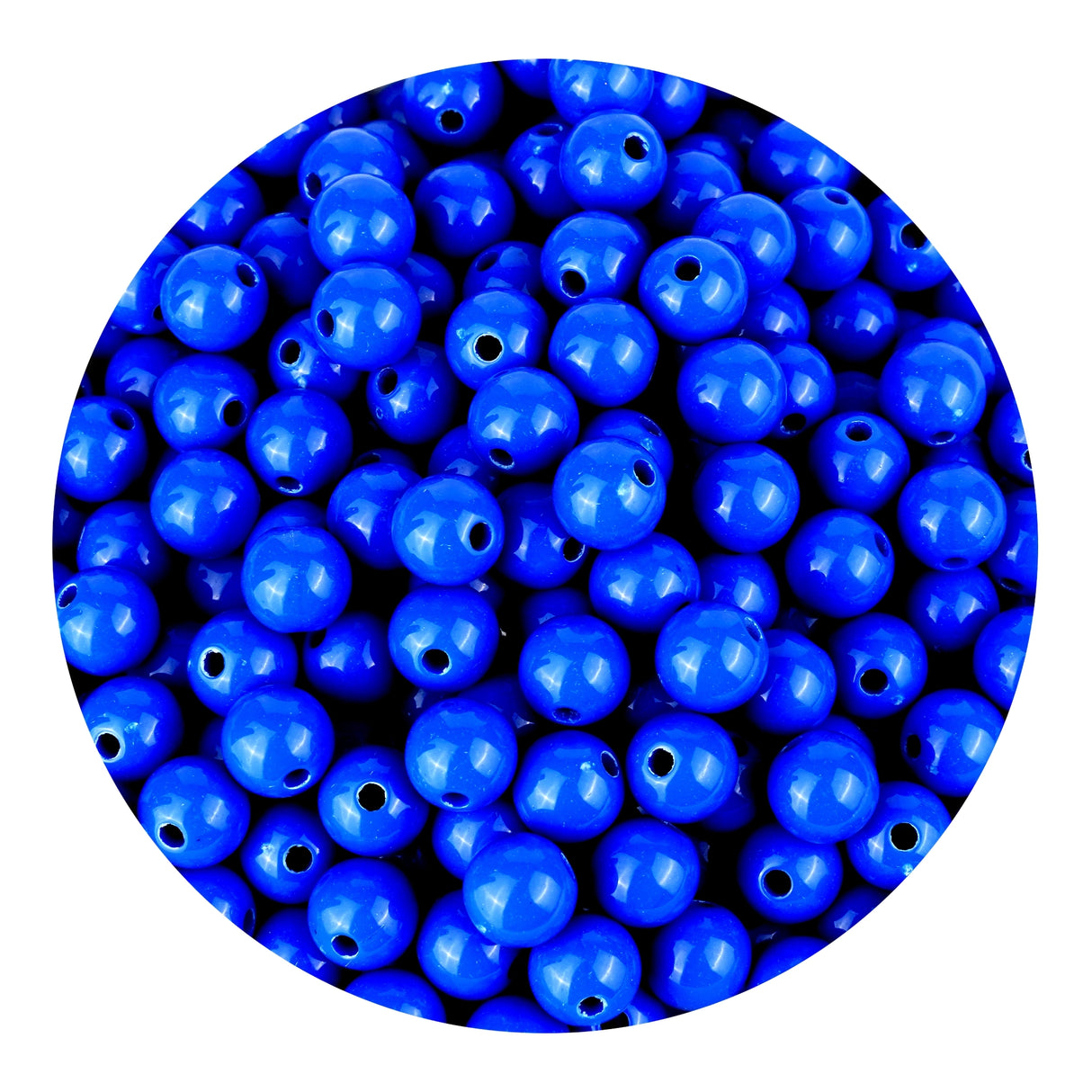 Acrylic Round String Beads - Blue