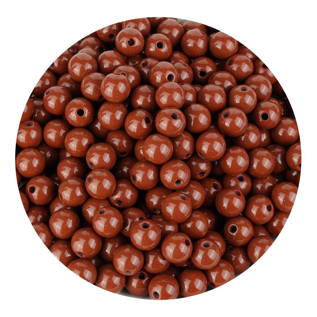 Acrylic Round String Beads - Brown