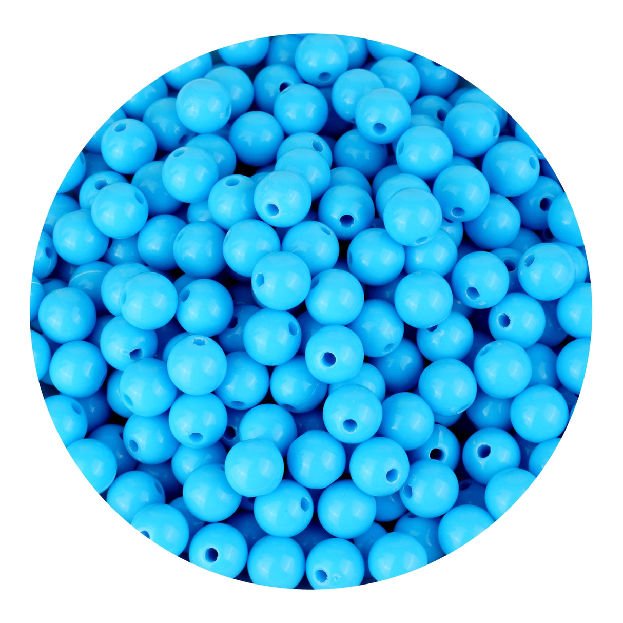 acrylic round string beads light blue