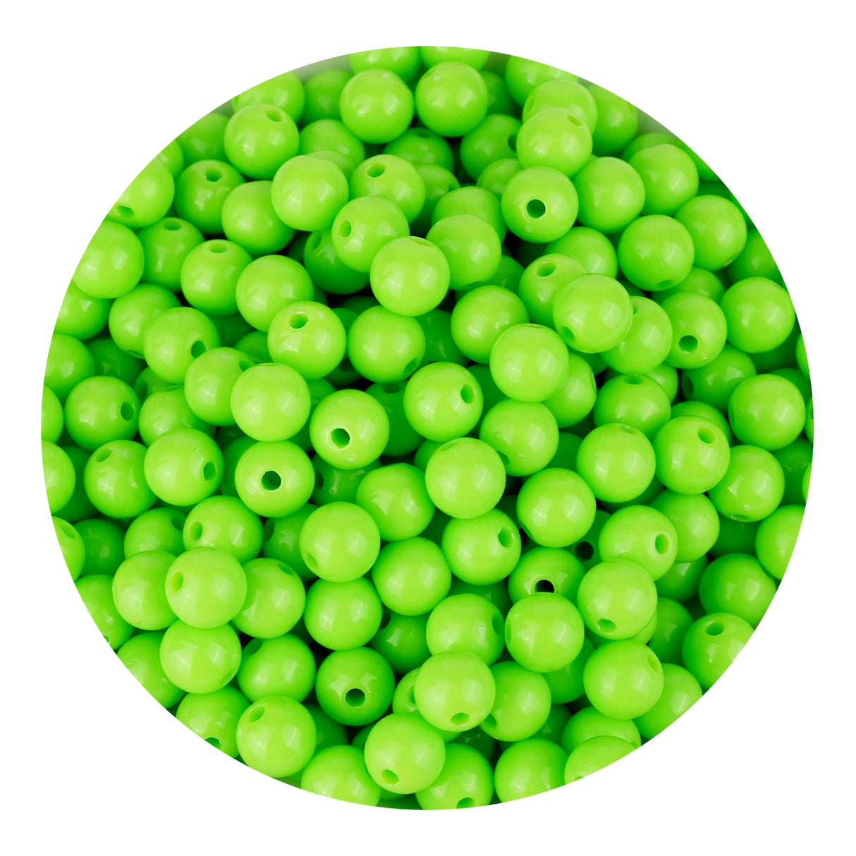 Acrylic Round String Beads - Lime