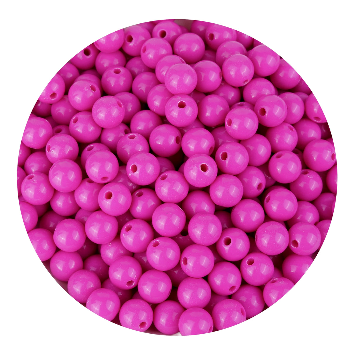 acrylic round string beads pink