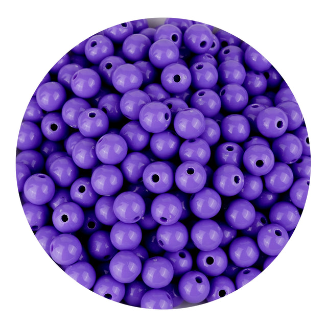 acrylic round string beads purple