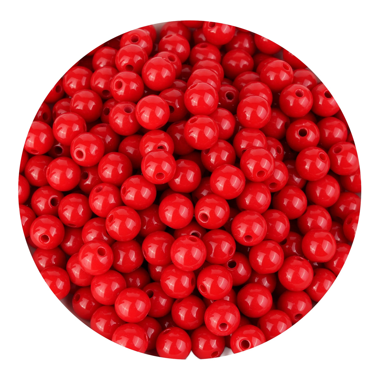 Acrylic Round String Beads - Red