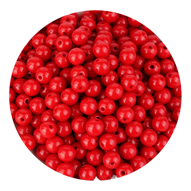 acrylic round string beads red