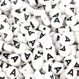 letter round string bead white black 500 bag