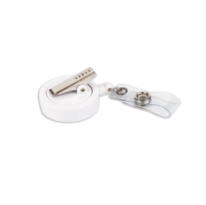 badge reel white