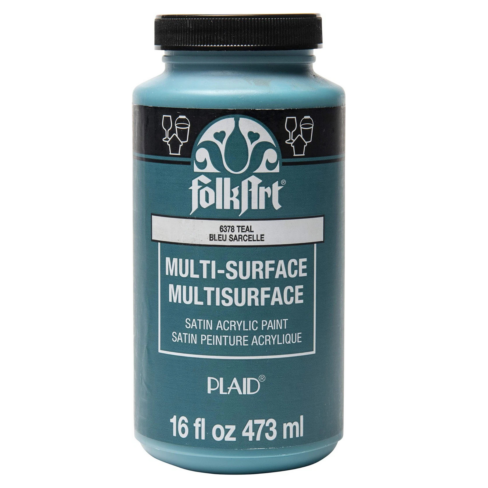 FolkArt teal multi-surface acrylic paint 16oz bottle, Master Maker Crafts, wholesale craft supplies, fast shipping Ohio