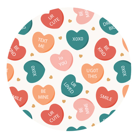 candy hearts sublimation paper print