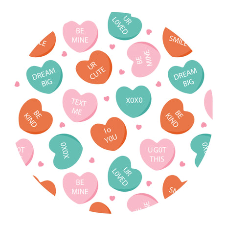 candy hearts sublimation paper print