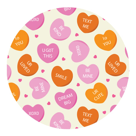 candy hearts sublimation paper print