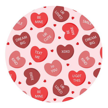 candy hearts sublimation paper print