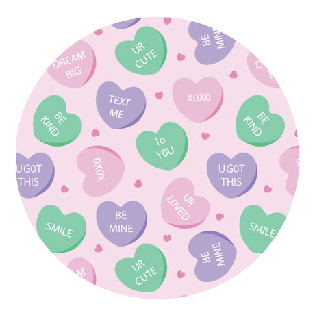 candy hearts sublimation paper print