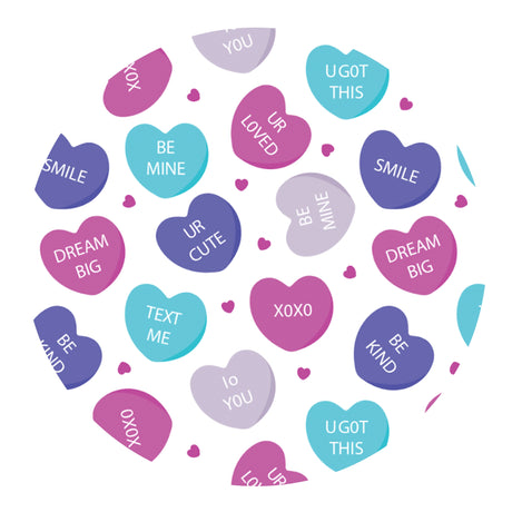 candy hearts sublimation paper print