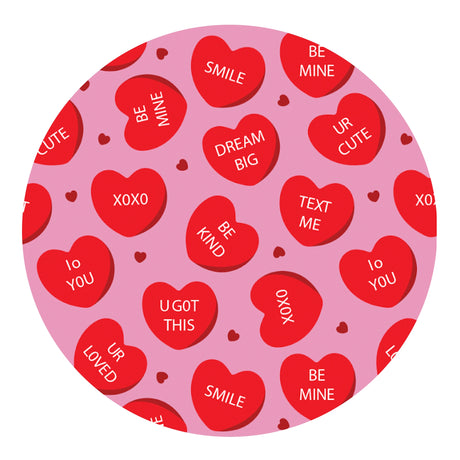 candy hearts sublimation paper print