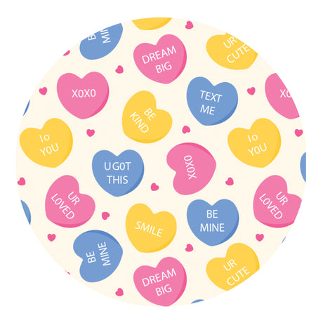 candy hearts sublimation paper print